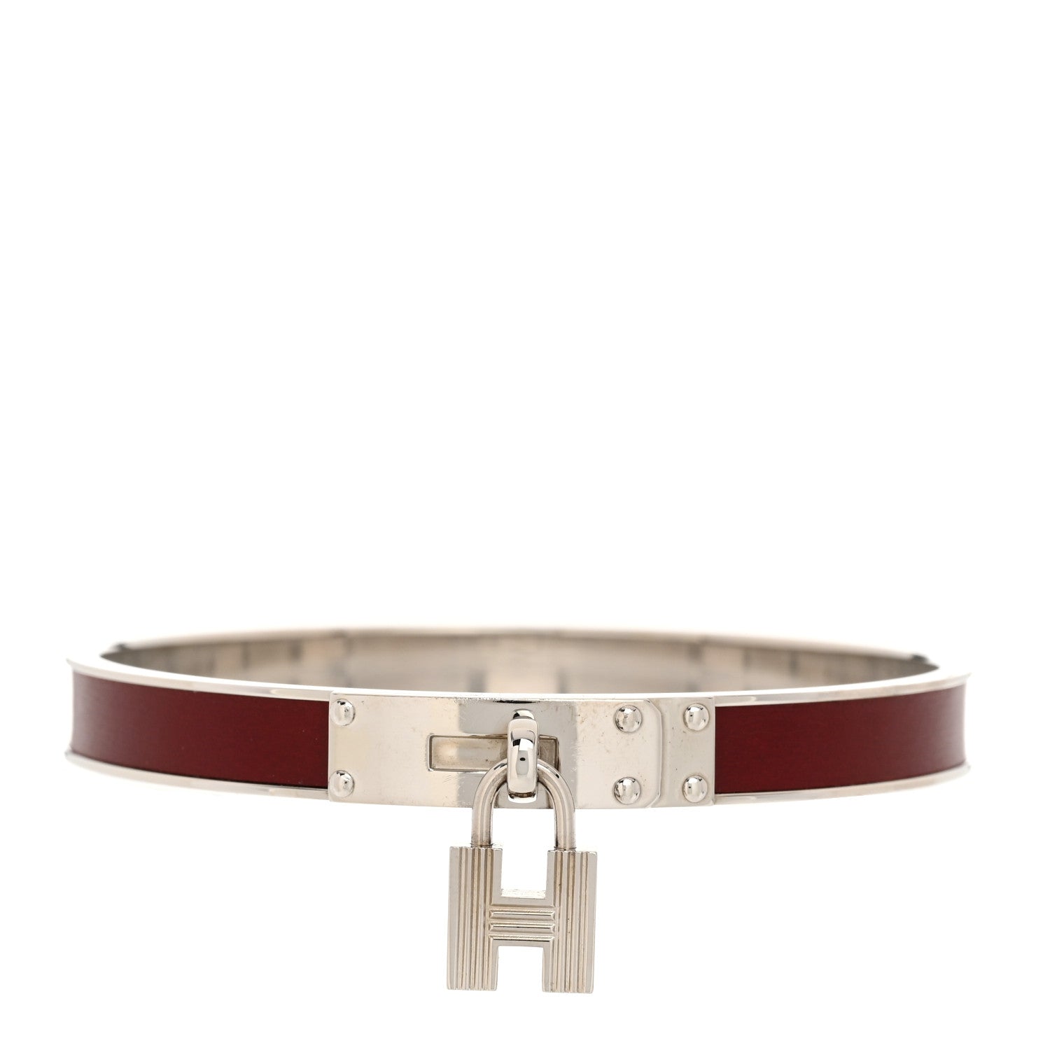 Hermes Enamel Narrow Clic Clac H Bracelet PM Rose Dragee 2 of 11