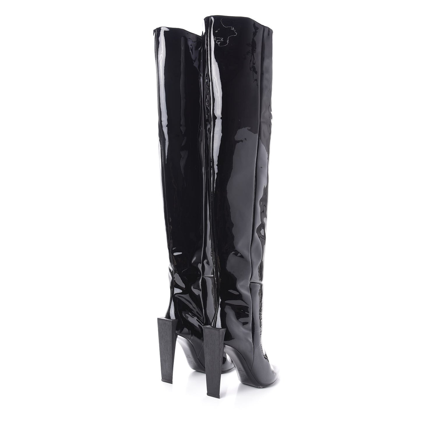 Patent Over The Knee Boots 38 Black