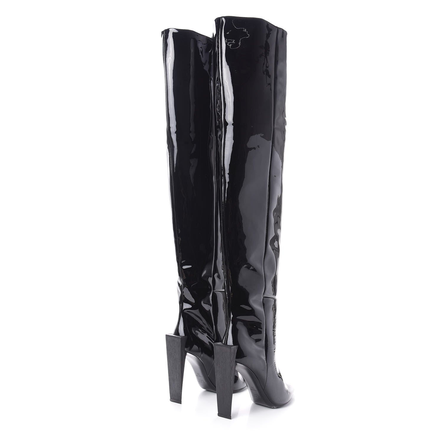 Saint Laurent Patent Over The Knee Boots 38 Black 4 of 7