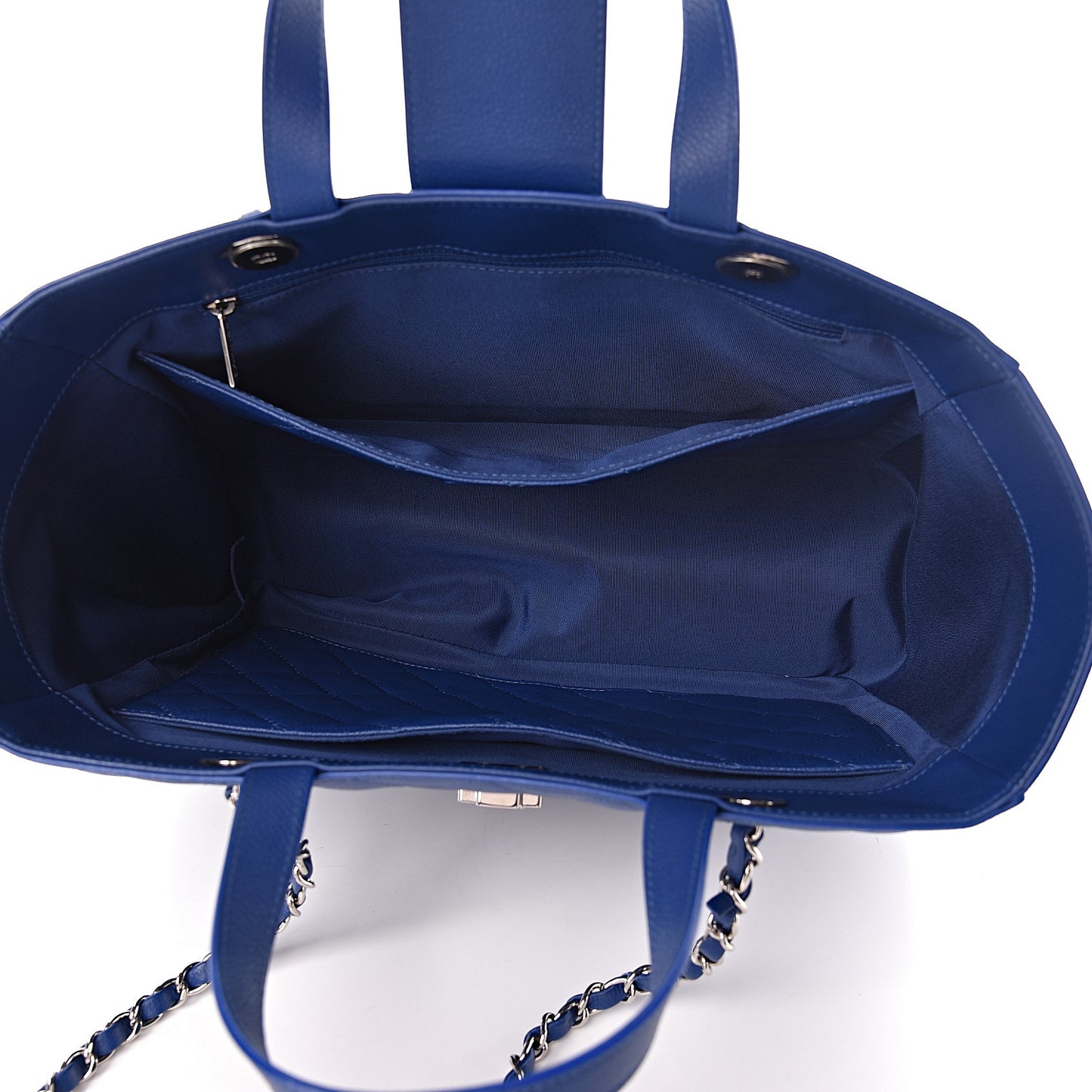 Caviar Quilted Large CC Box Shopping Tote Blue