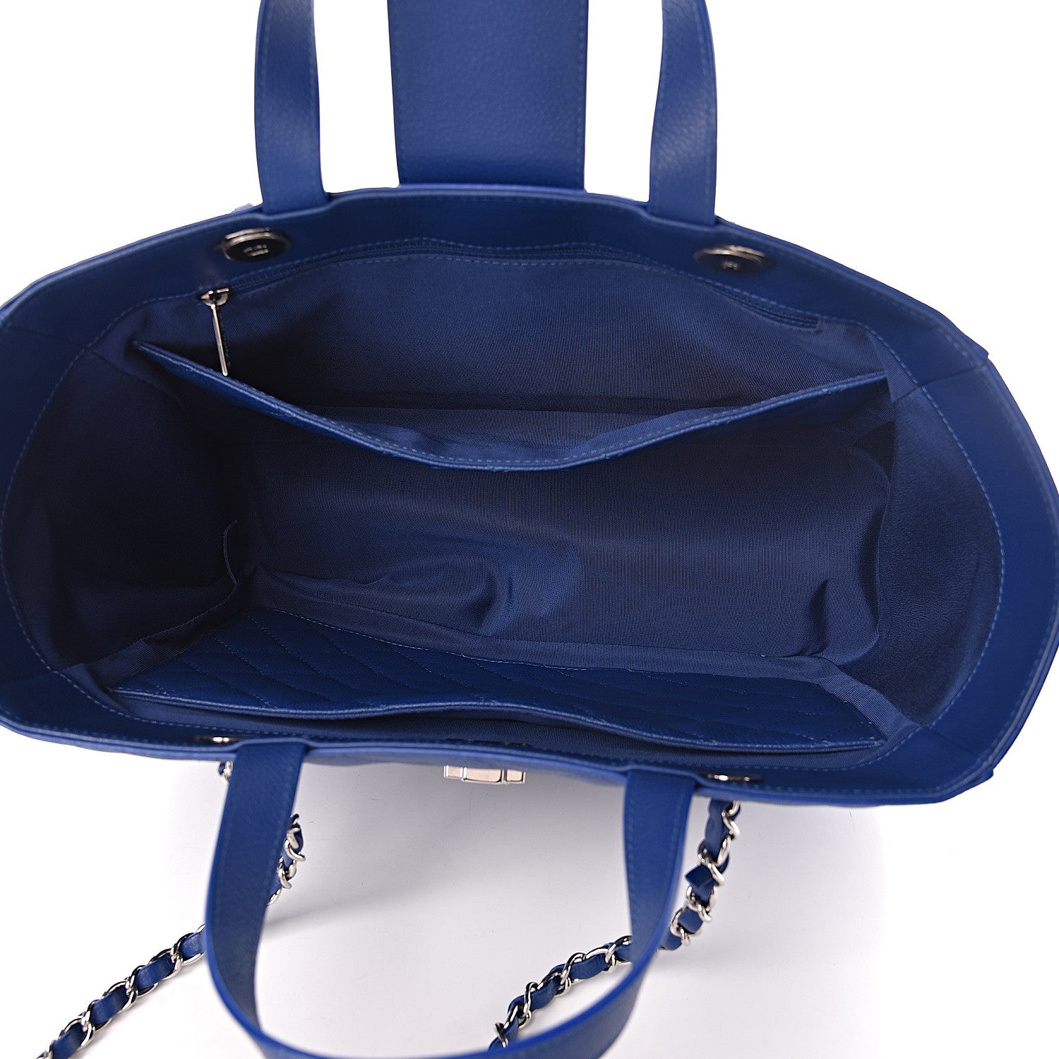 Chanel Caviar Quilted Large CC Box Shopping Tote Blue 5 of 12