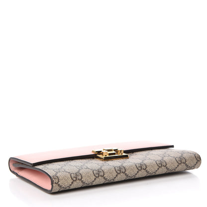 Gucci GG Supreme Monogram Calfskin Padlock Clutch Beige Perfect Pink 4 of 11