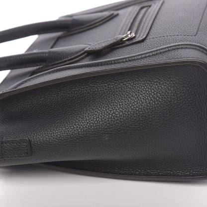 Celine Drummed Calfskin Nano Luggage Black 9 of 10