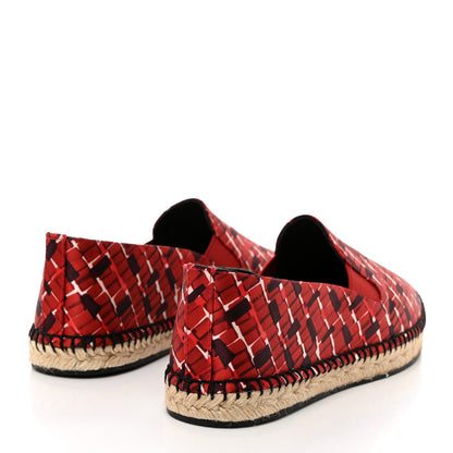 Bottega Veneta Satin Micro Square Grid Espadrille 40 Red Multicolor 5 of 9