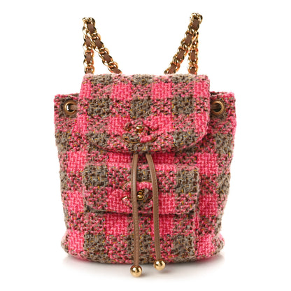 Chanel Wool Tweed Elegant Backpack Pink Brown 1 of 9