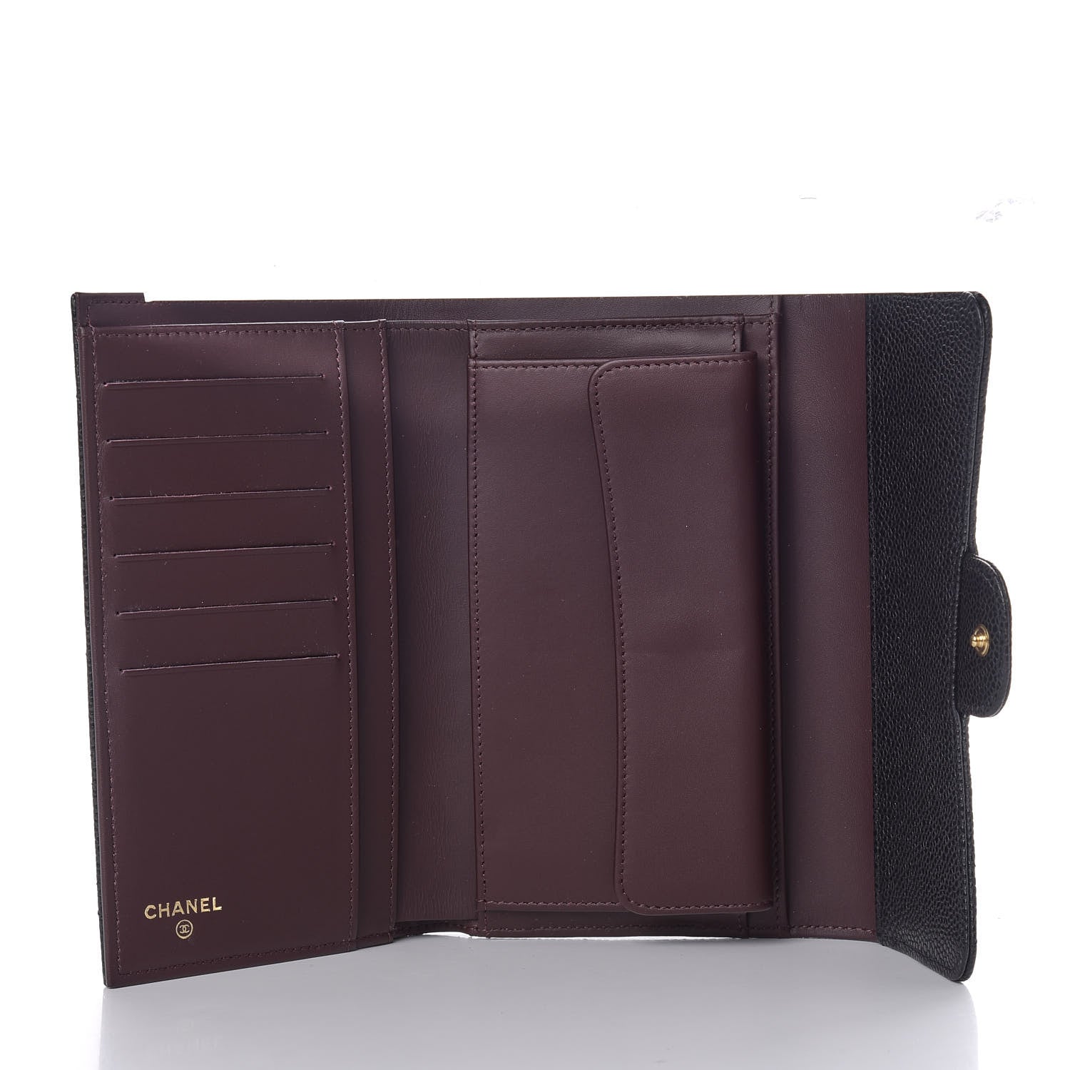 Chanel Caviar Quilted Long Flap Wallet Black 5 of 10