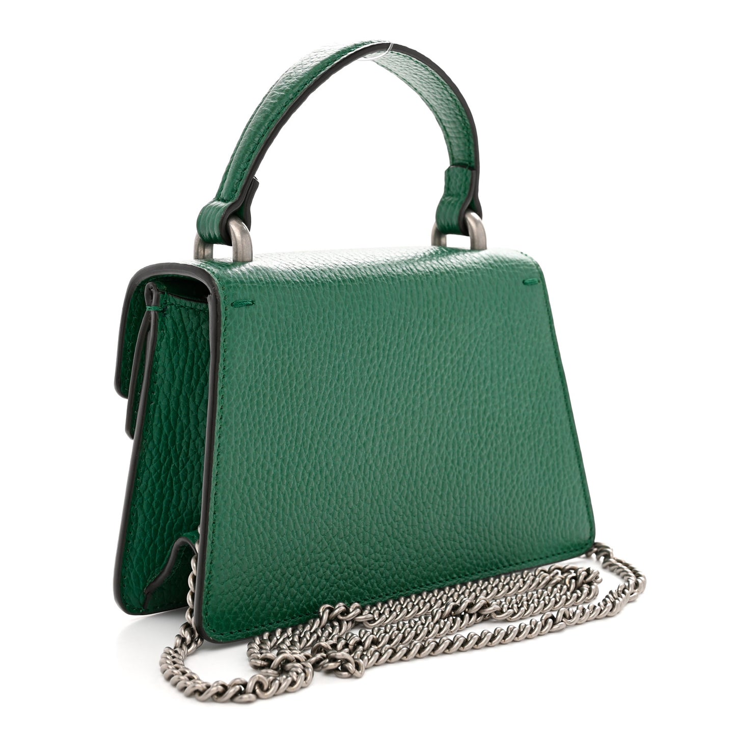 Dollar Calfskin Crystal Mini Dionysus Top Handle Bag Emerald