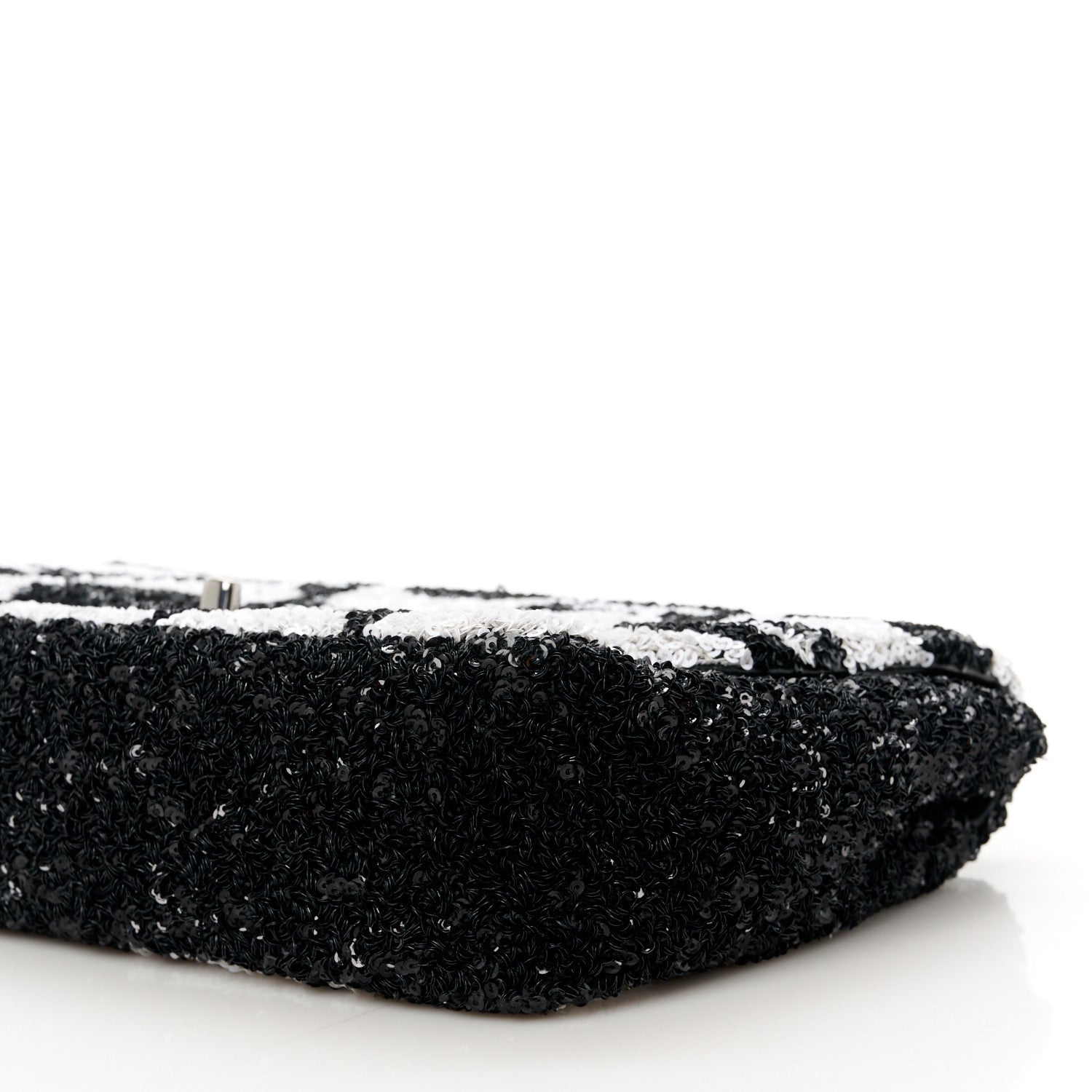 Chanel Sequin Mini Rectangular Flap Black White 11 of 12