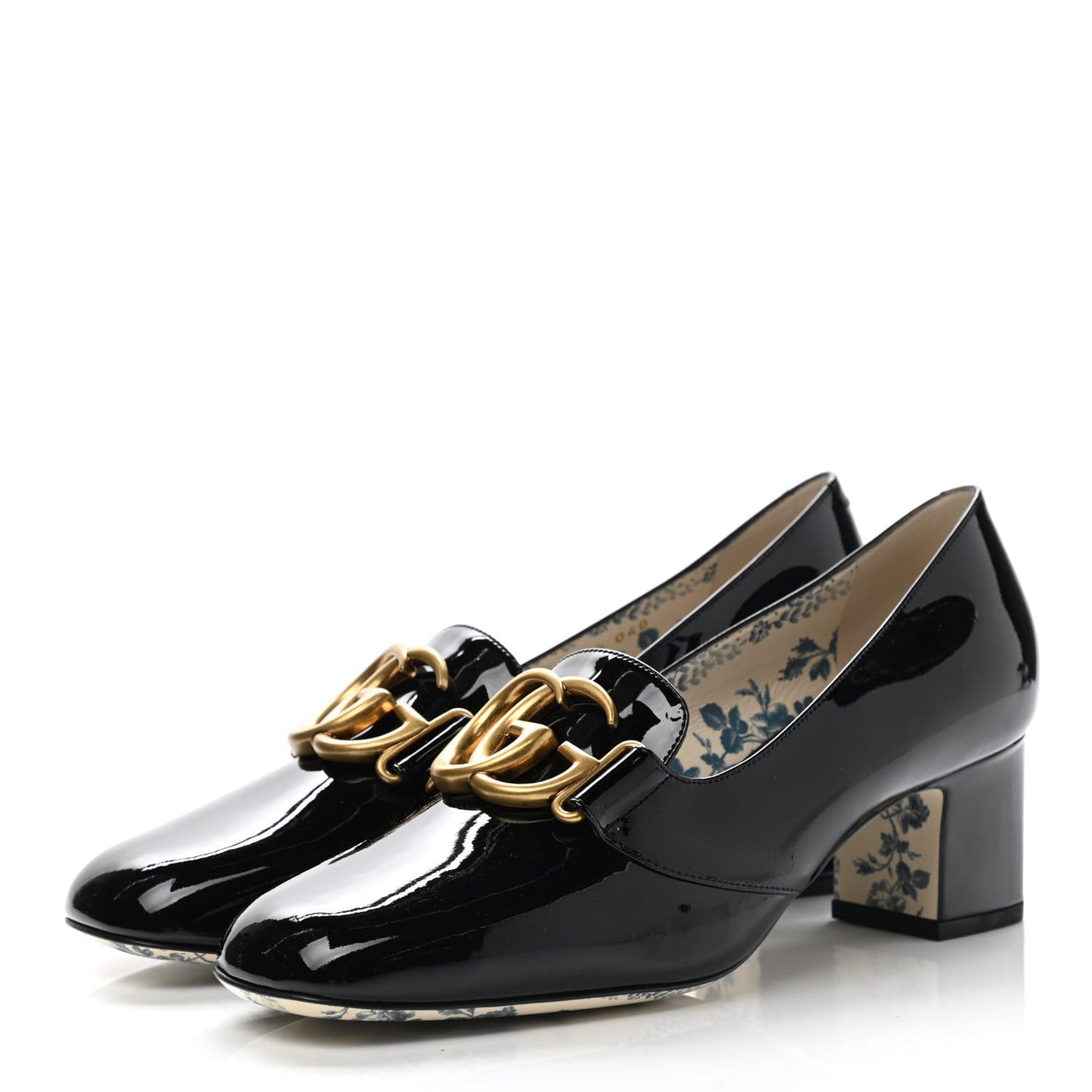 Vernice GG Victoire 55mm Loafer Pumps 38.5 Black