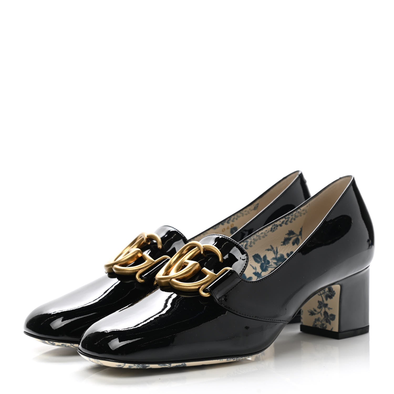 Gucci Vernice GG Victoire 55mm Loafer Pumps 38.5 Black 3 of 9