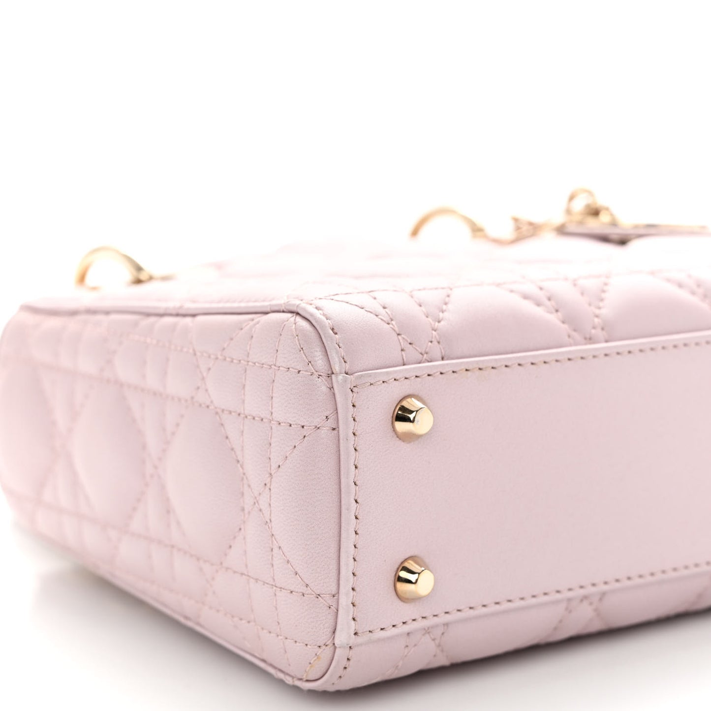 Metallic Lambskin Cannage Mini Lady Dior Lotus