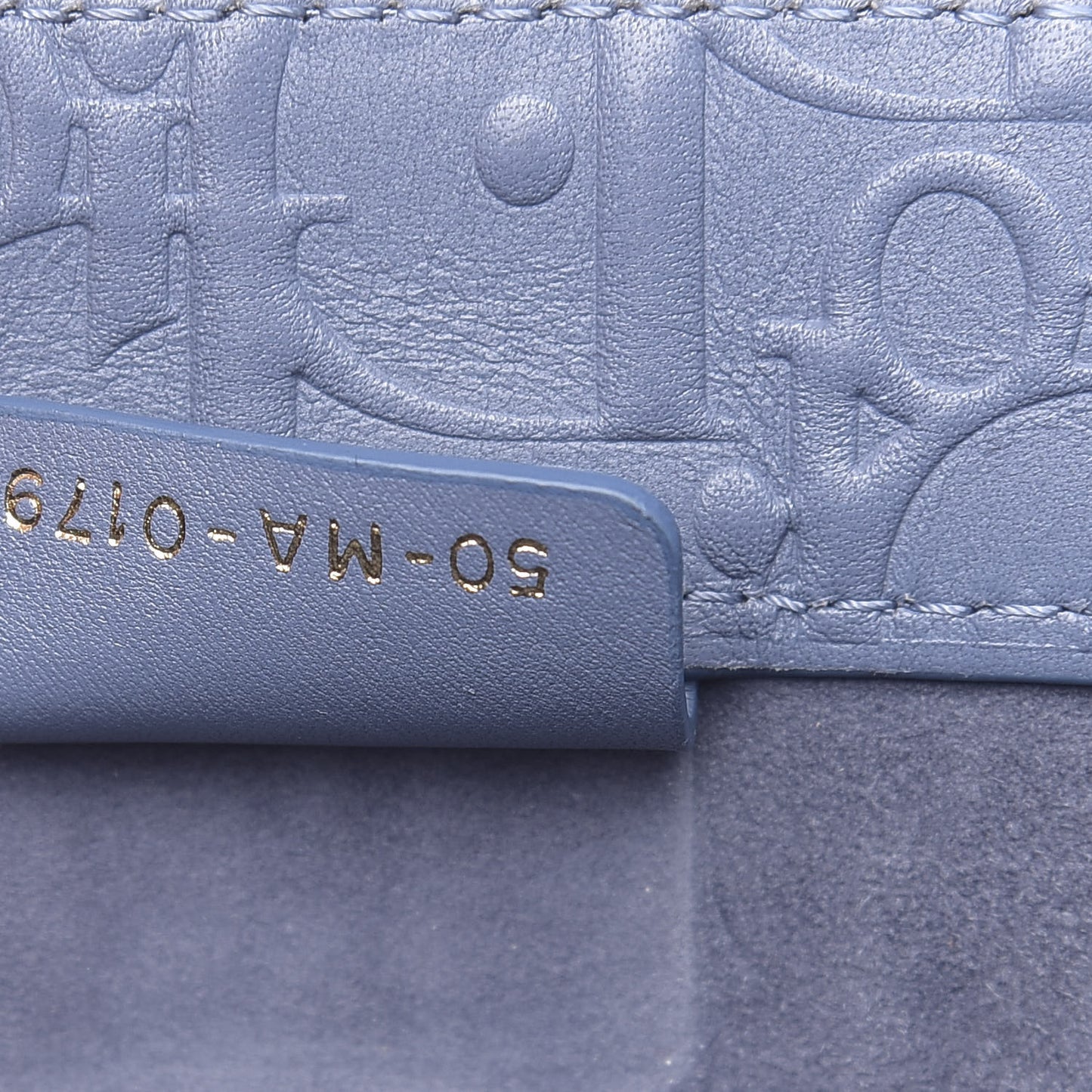 Oblique Calfskin Embossed Book Tote Denim Blue