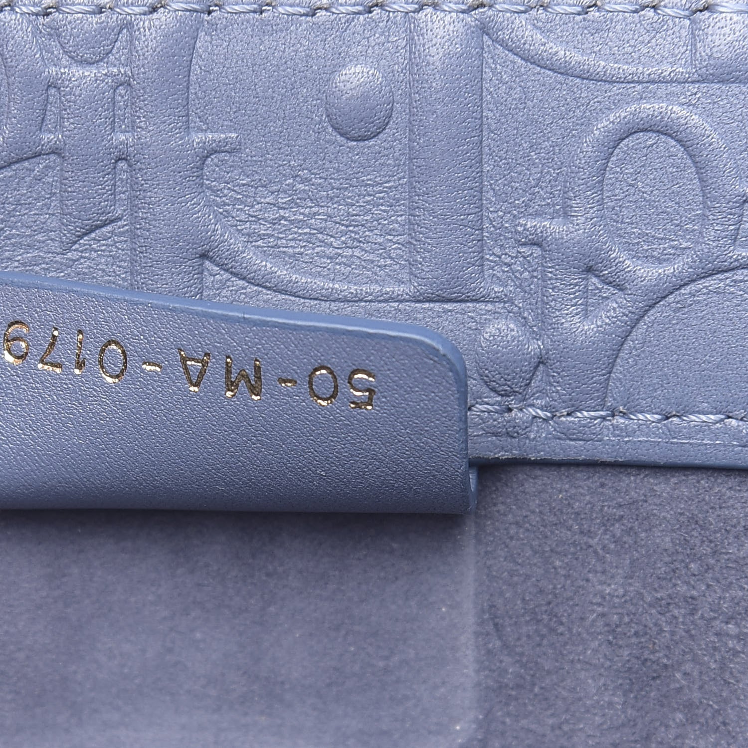 Christian Dior Oblique Calfskin Embossed Book Tote Denim Blue 7 of 11
