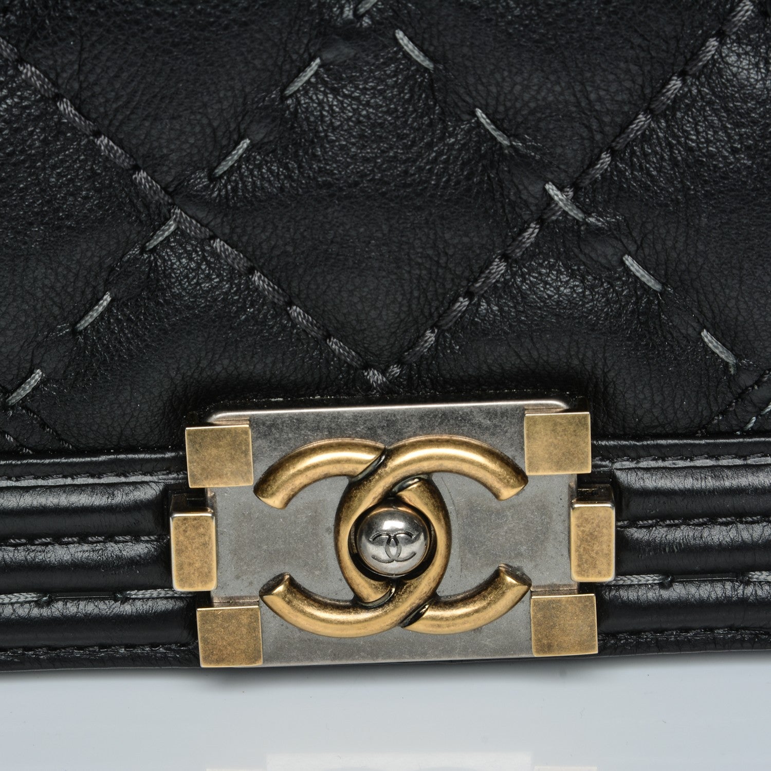 Chanel Calfskin Double Stitch Medium Boy Flap Black 5 of 8