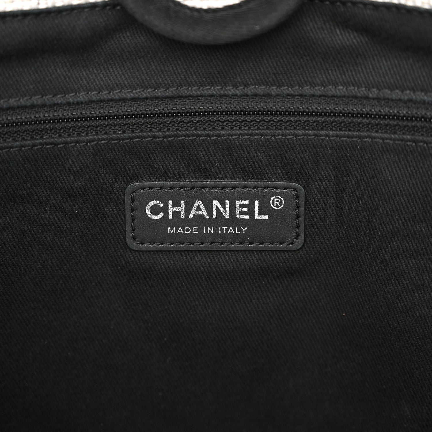 Chanel Woven Straw Raffia Small Deauville Tote Grey 6 of 13