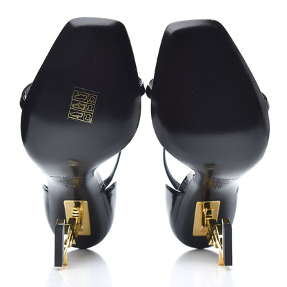 Saint Laurent Patent Calfskin Opyum 110 Sandals 40 Black Gold 4 of 8
