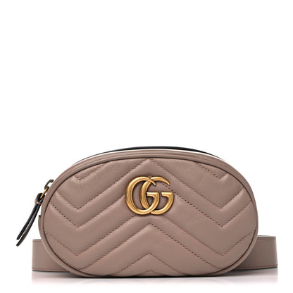 Gucci Calfskin Matelasse GG Marmont Belt Bag 95 38 Porcelain Rose 1 of 12