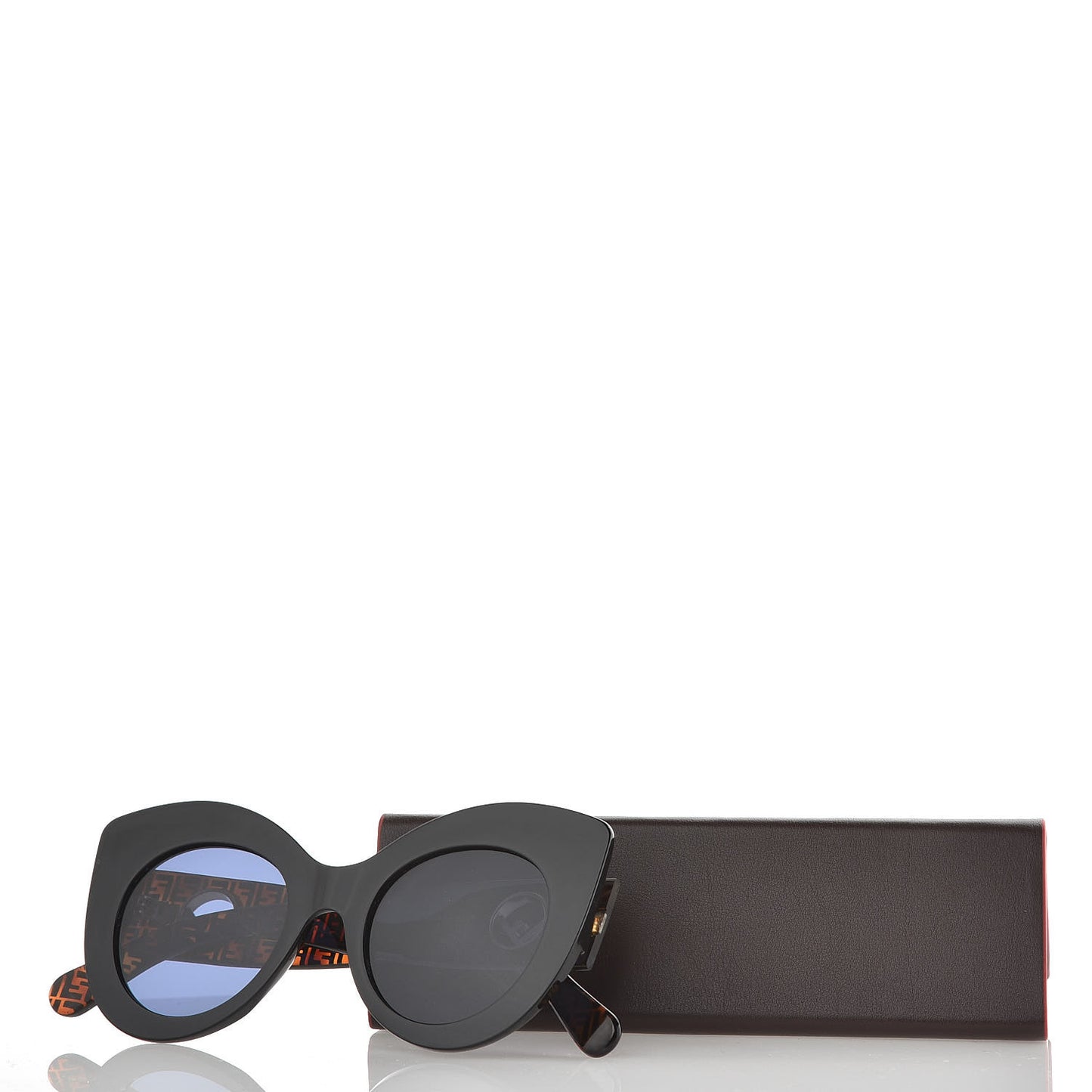 Acetate F is Fendi FF Oversized Butterfly Sunglasses FF 0306/S Black Havana