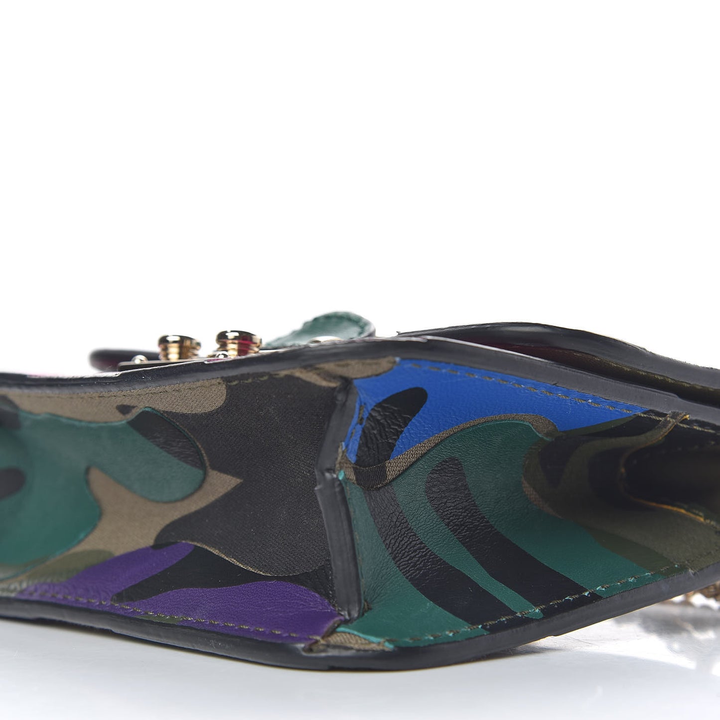 Nappa Canvas Camouflage Mini Glam Lock Rockstud Flap Multicolor