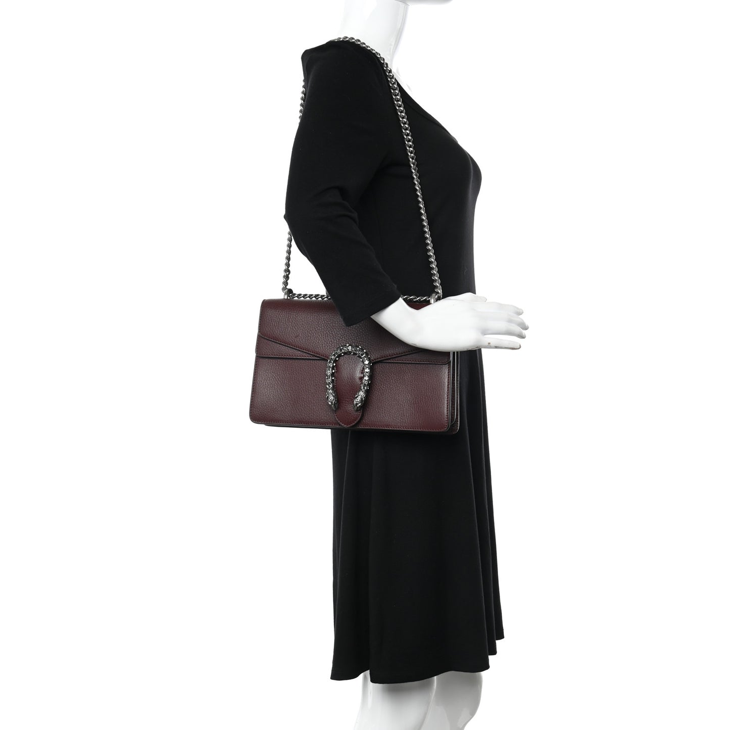 Dollar Calfskin Crystal Small Dionysus Shoulder Bag Vintage Bordeaux