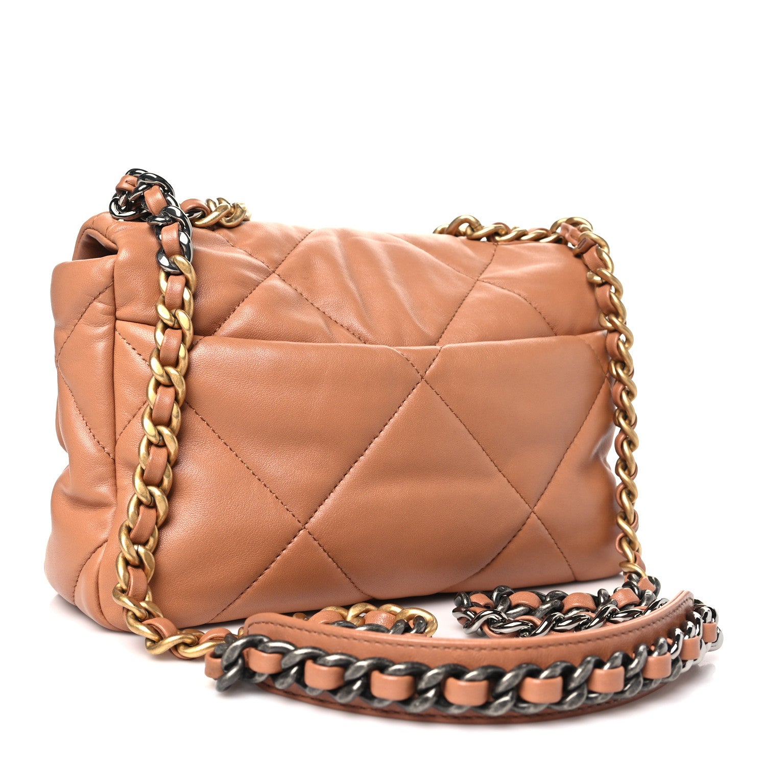 Chanel Lambskin Quilted Medium Chanel 19 Flap Brown 3 of 11