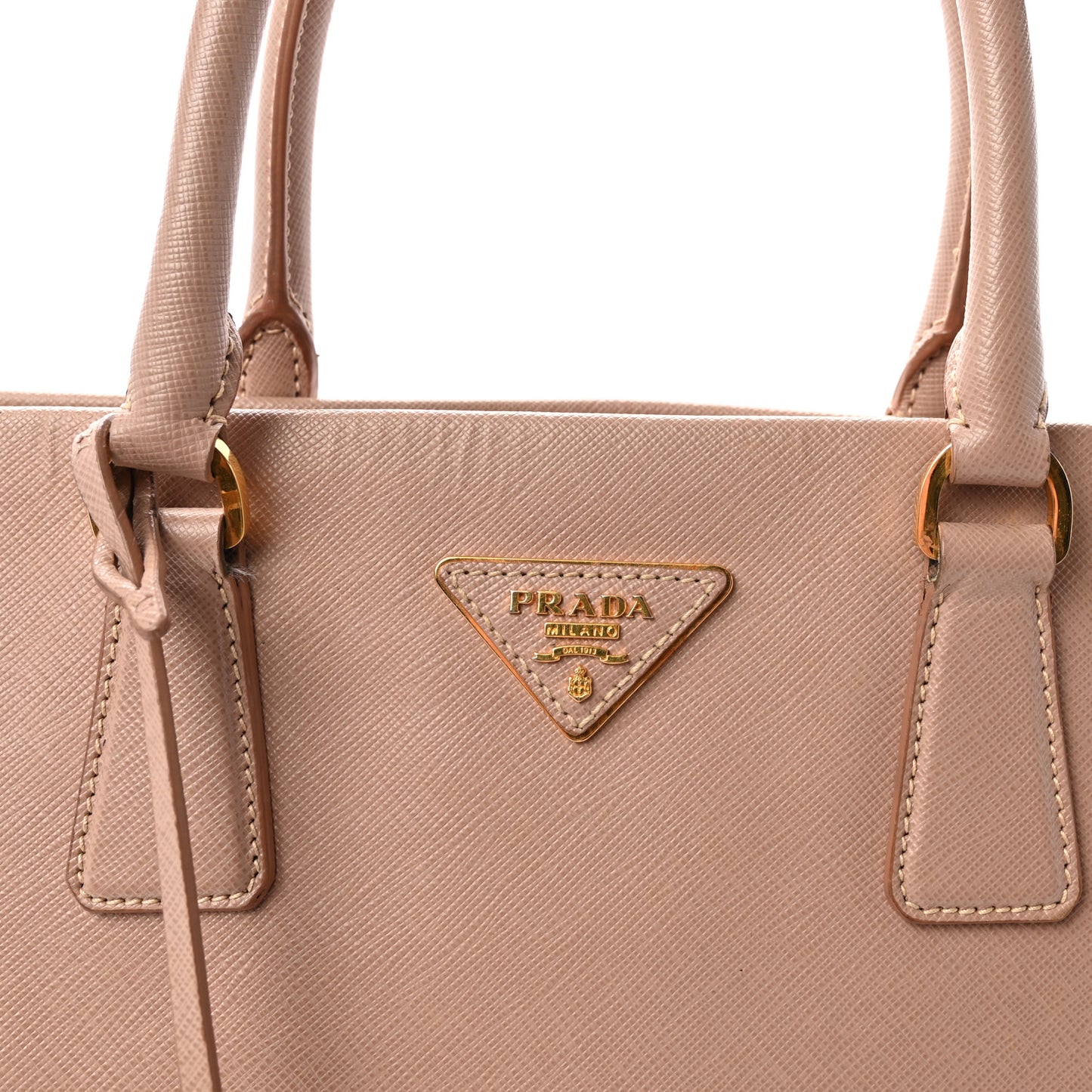 Saffiano Soft Calfskin Double Handle Satchel Cipria