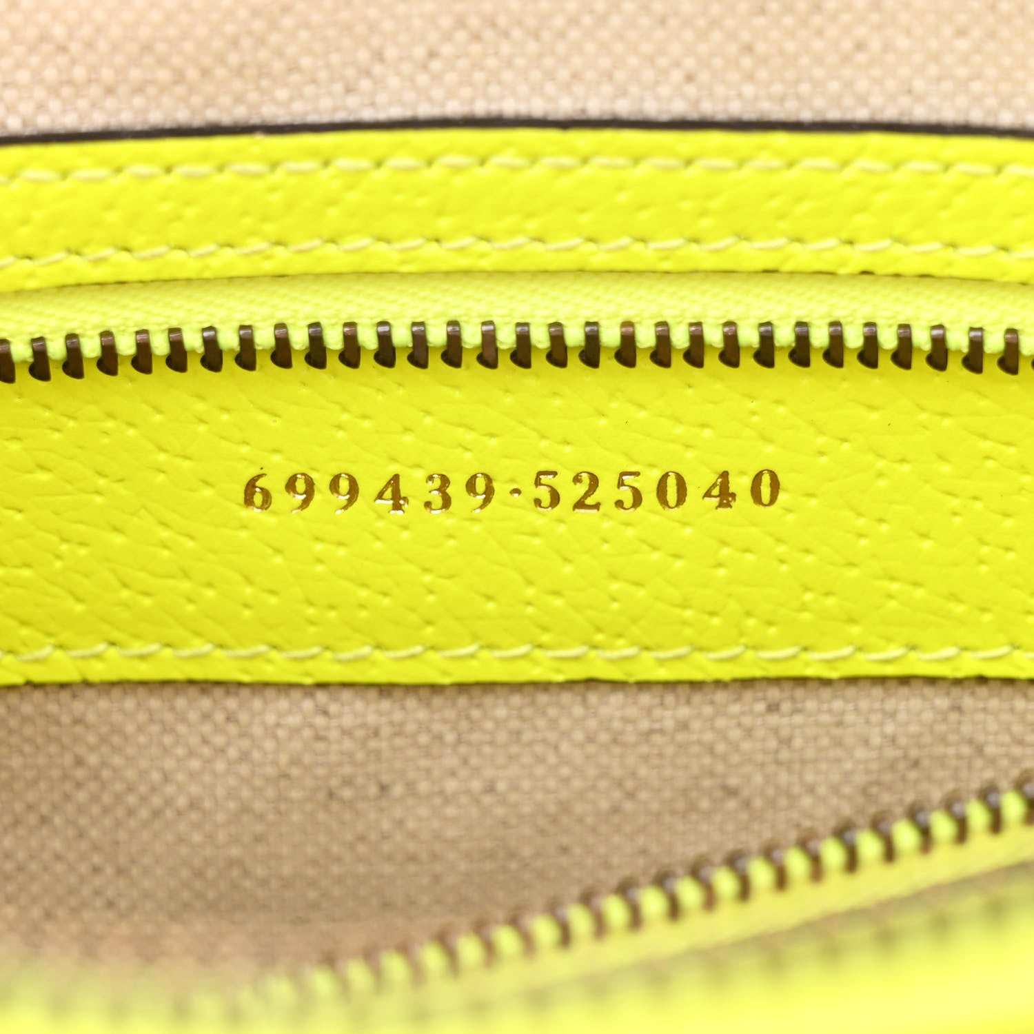Gucci GG Supreme Monogram Textured Dollar Calfskin Web Ophidia Wristlet Shoulder Bag Beige Ebony Fluo Yellow 7 of 11
