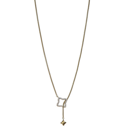David Yurman 18K Yellow Gold Diamond Quatrefoil Lariat Necklace 1 of 6