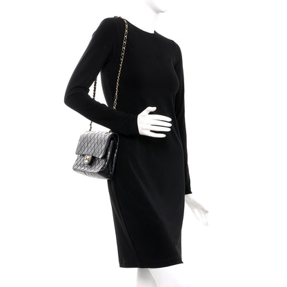 Chanel Lambskin Quilted Medium Double Flap Black 2 of 8