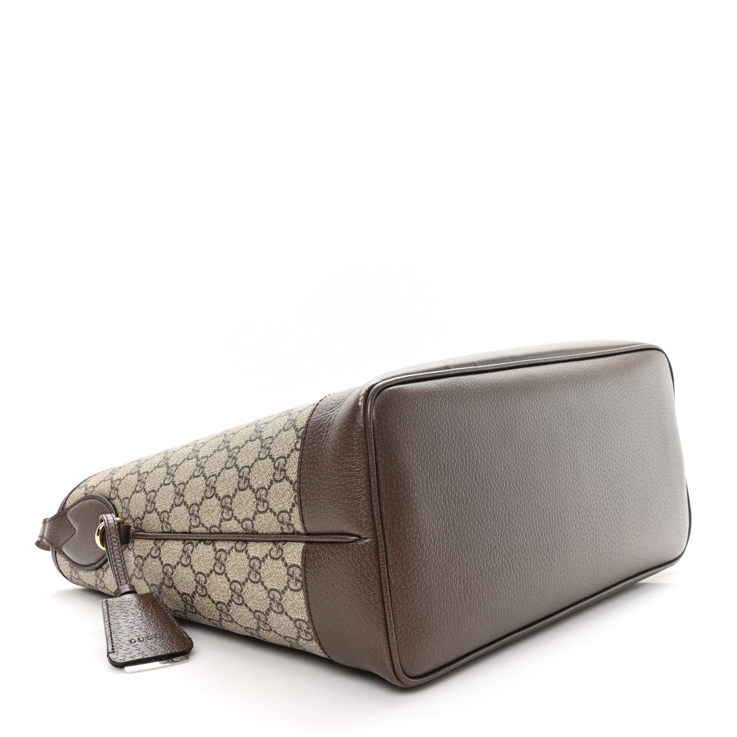 GG Supreme Monogram Textured Dollar Calfskin Web Large Ophidia Bucket Shoulder Bag Beige Ebony New Acero