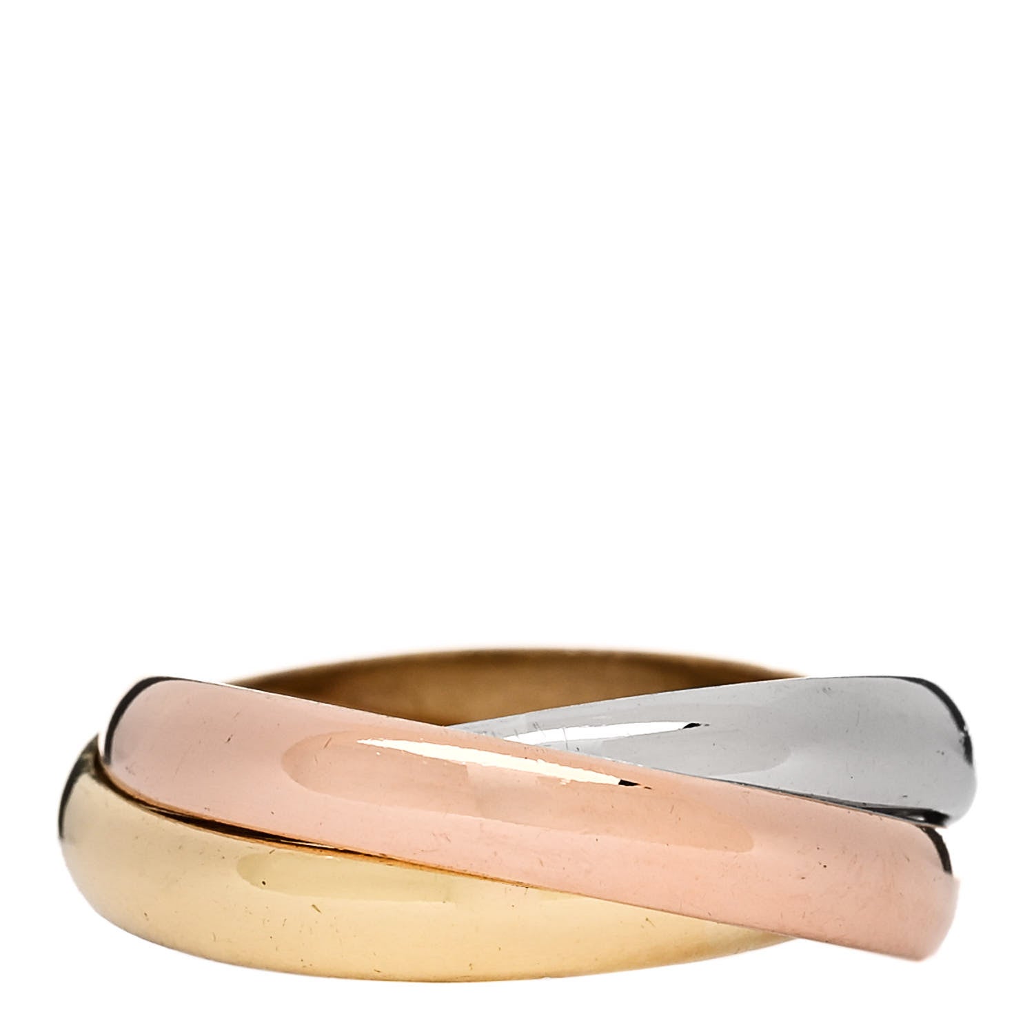 Cartier 18K Pink Yellow White Gold Classic Trinity Ring 52 6 1 of 6