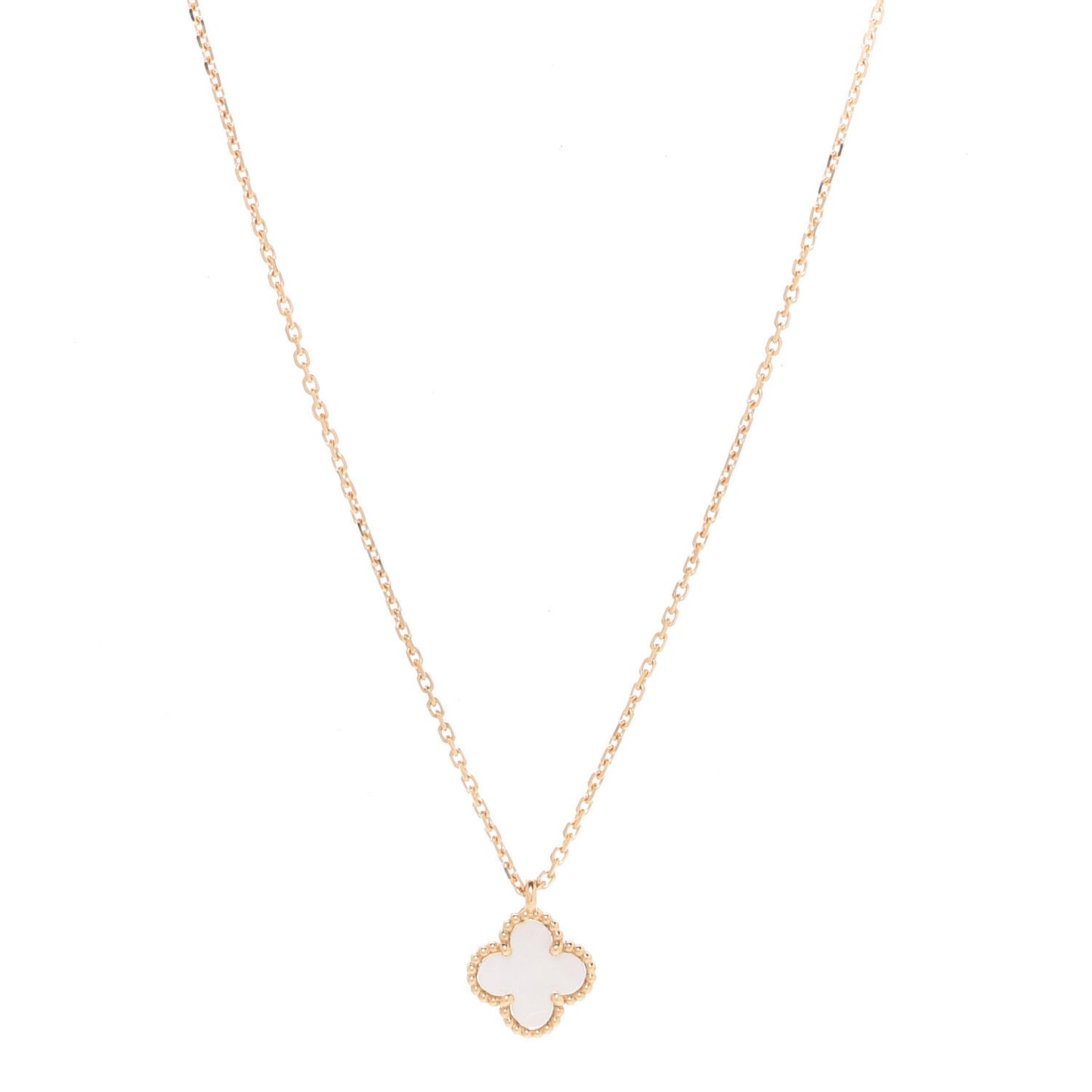 18K Yellow Gold Mother of Pearl Sweet Alhambra Pendant Necklace