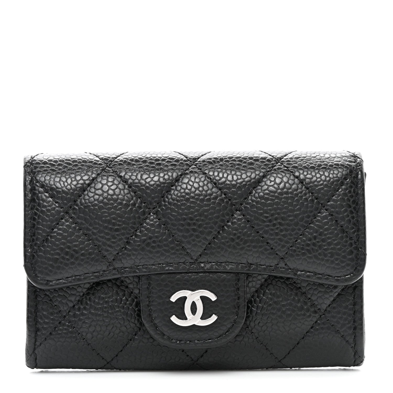Chanel Caviar Quilted Flap Card Holder Wallet Black 1 of 9