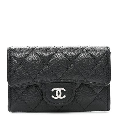 Chanel Caviar Quilted Flap Card Holder Wallet Black 1 of 9