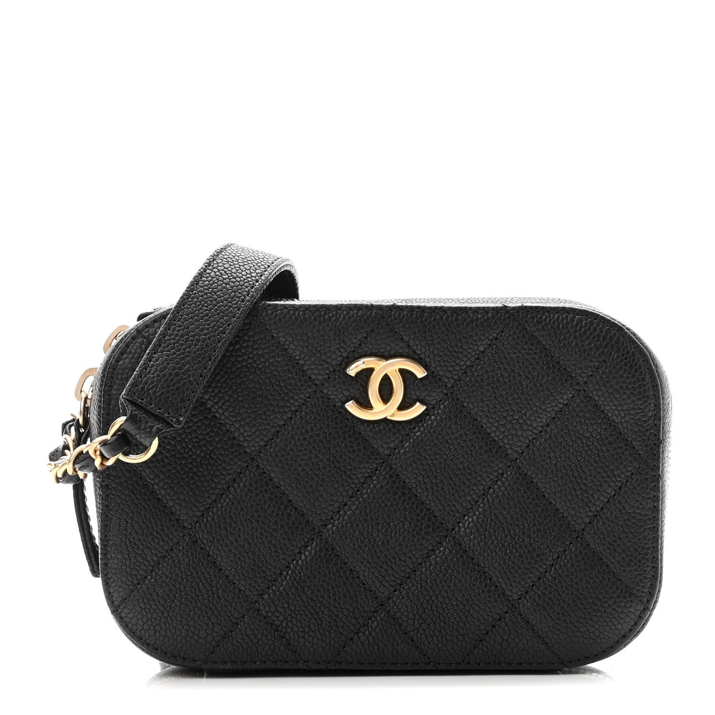 Caviar Quilted Waist Bag Black