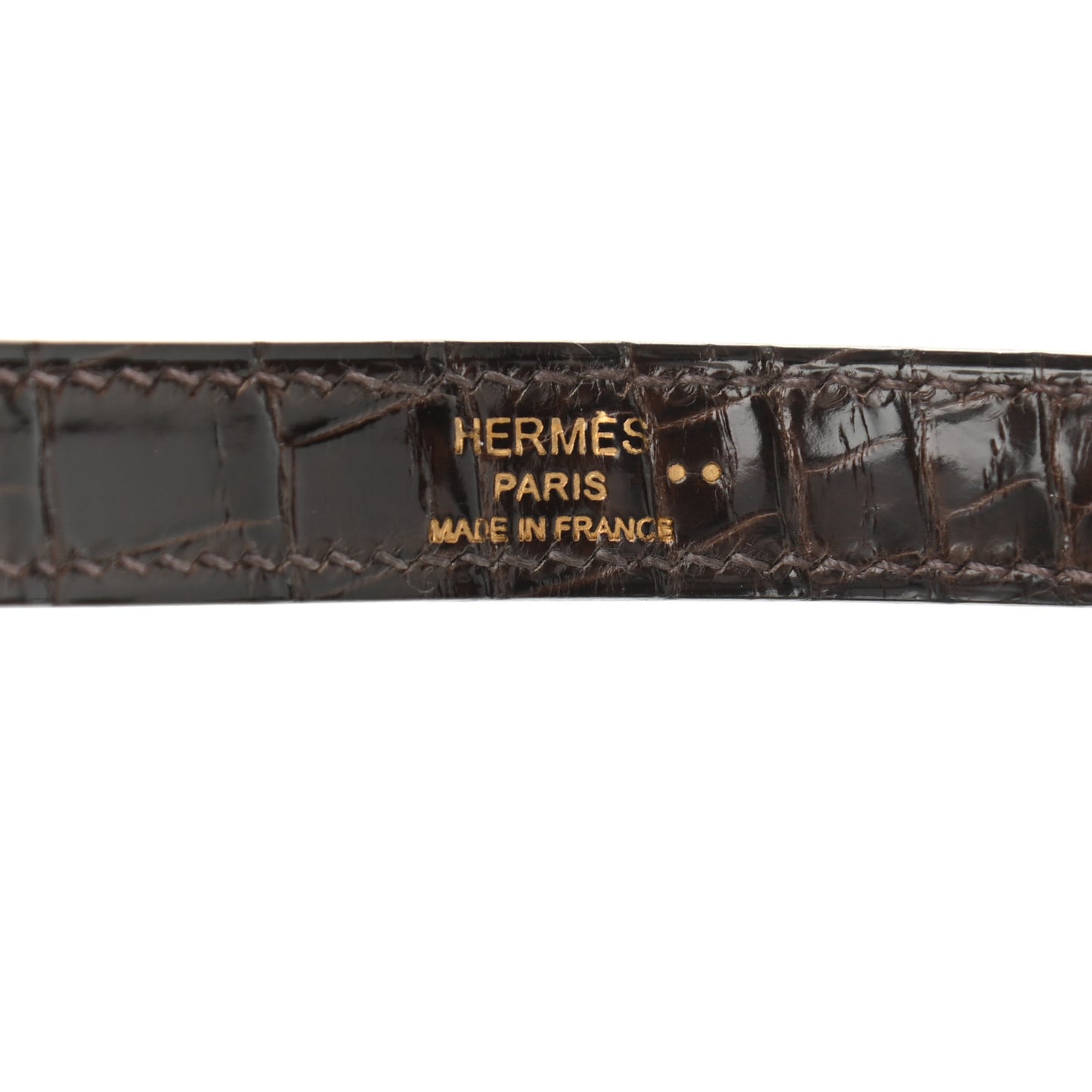 Shiny Crocodile Kelly Sellier 32 Havane