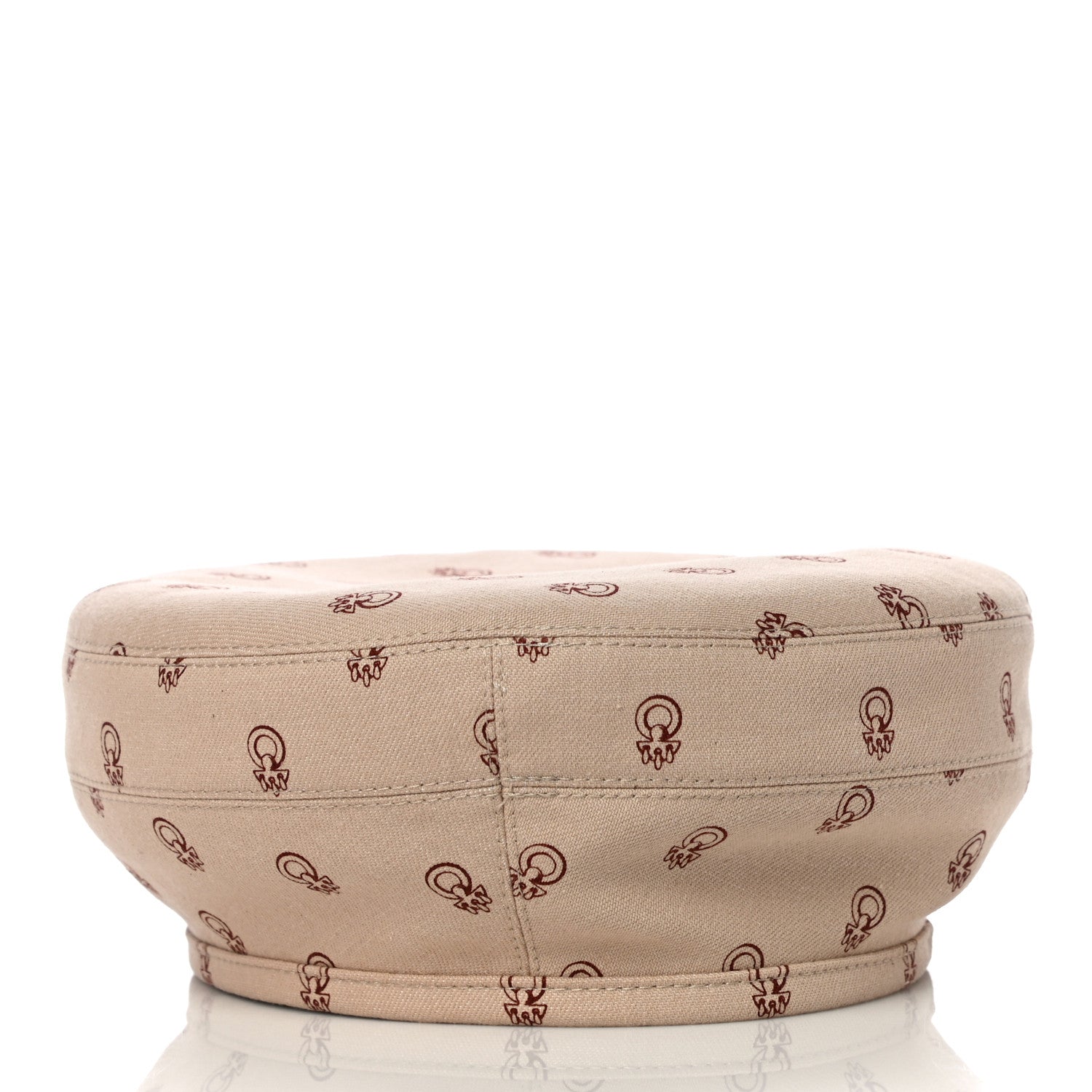 Hermes Denim Saint-Honore Cliquetis Beret Hat 56 Beige Argile 3 of 7