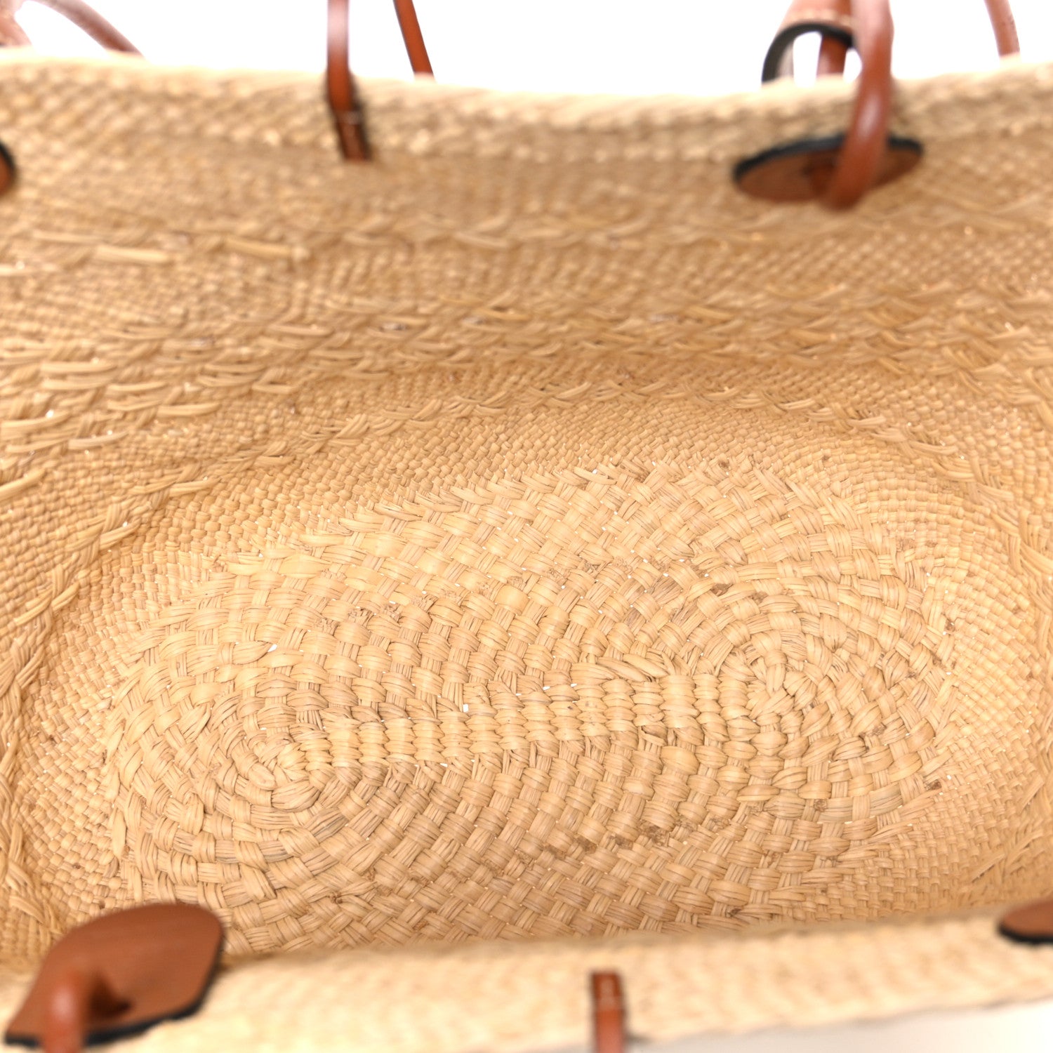 Loewe Calfskin Raffia Medium Anagram Basket Tote Bag Natural Tan 4 of 9
