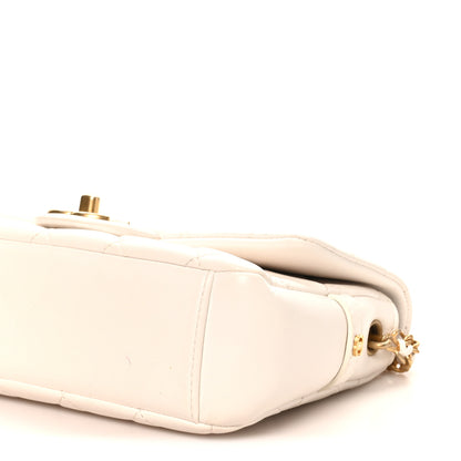Chanel Lambskin Quilted Small CC Crystal Logo Chain Flap White 10 of 10