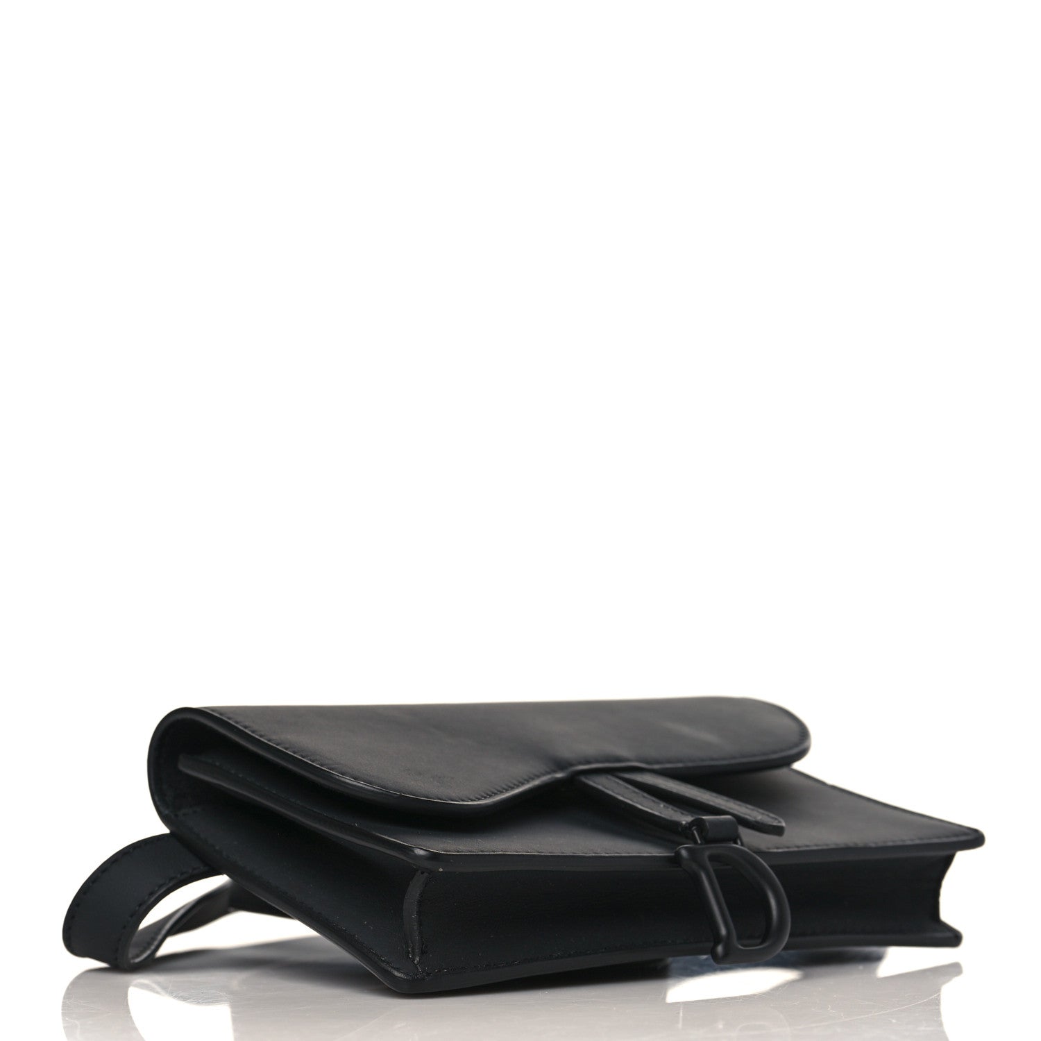Christian Dior Ultra Matte Calfskin Saddle Belt Clutch Black 3 of 9