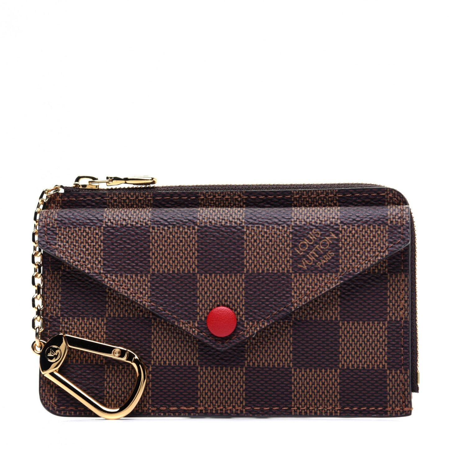 Damier Ebene Recto Verso Card Holder Red