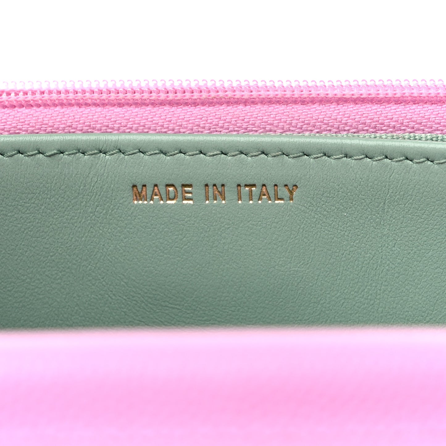 Caviar Quilted Perforated Metal CC Wallet On Chain WOC Lilac Light Green