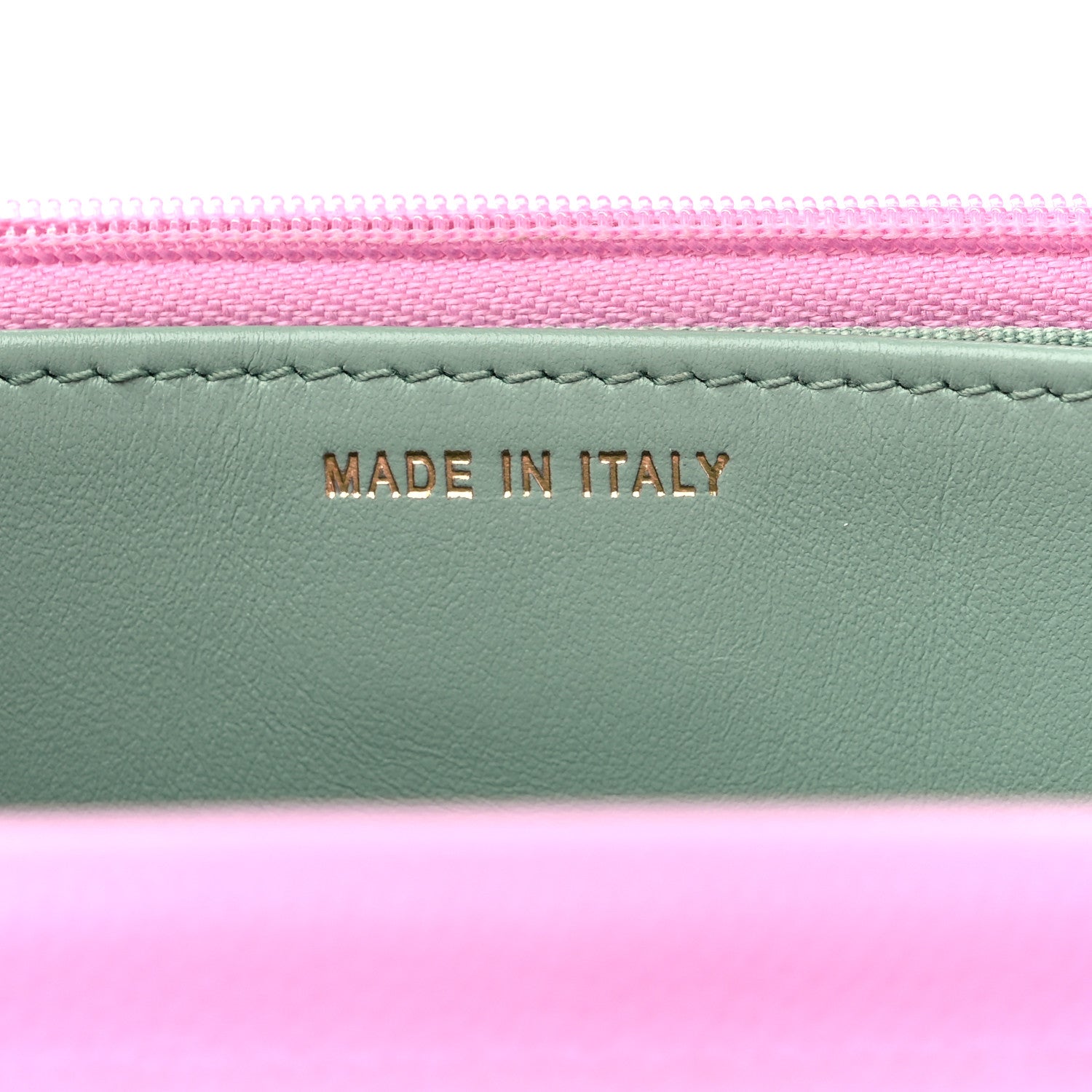 Chanel Caviar Quilted Perforated Metal CC Wallet On Chain WOC Lilac Light Green 7 of 10