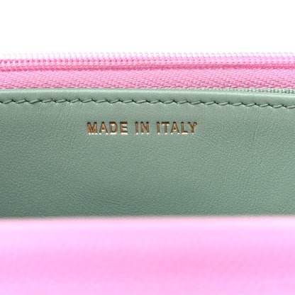 Chanel Caviar Quilted Perforated Metal CC Wallet On Chain WOC Lilac Light Green 7 of 10