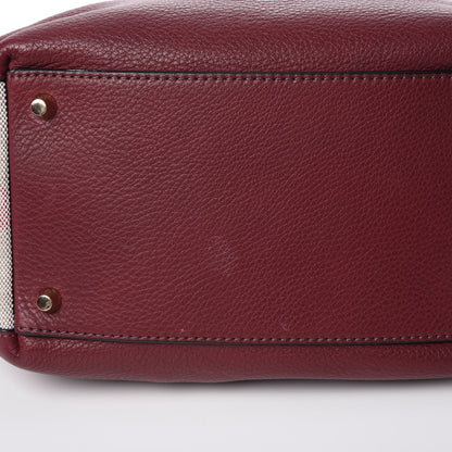 Burberry Grainy Calfskin House Check Small Maidstone Burgundy Red 11 of 11