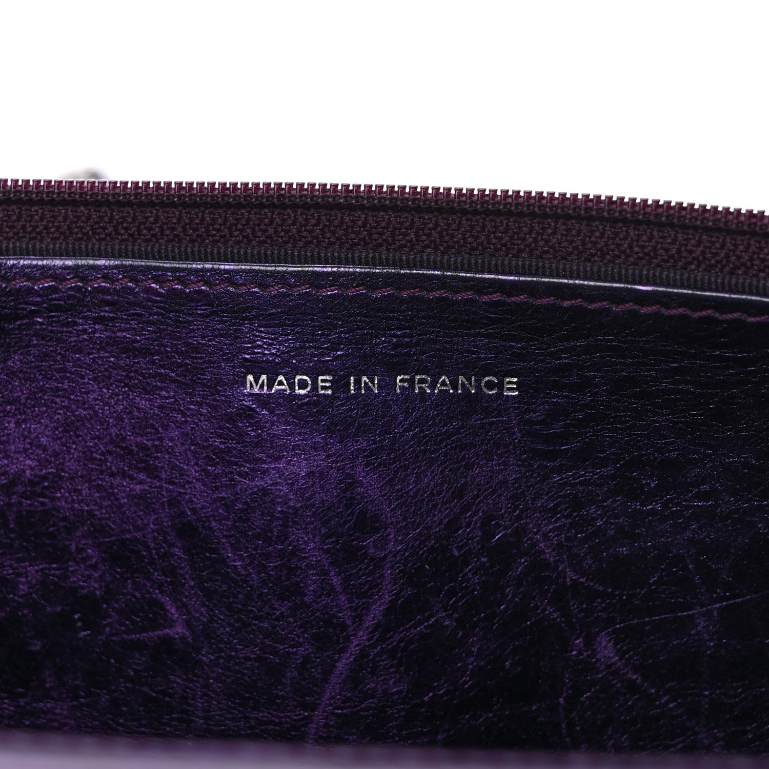 Chanel Metallic Aged Calfskin Quilted 2.55 Reissue Wallet on Chain WOC Purple 7 of 10
