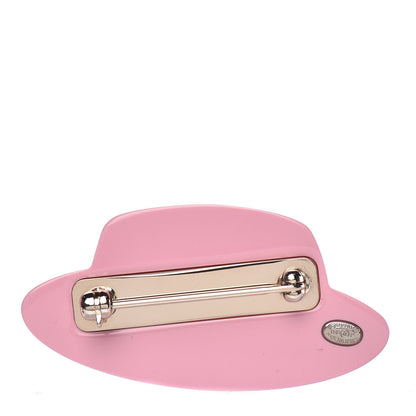 Chanel Resin Icon Manga Hat Brooch Pink White Gold 3 of 5