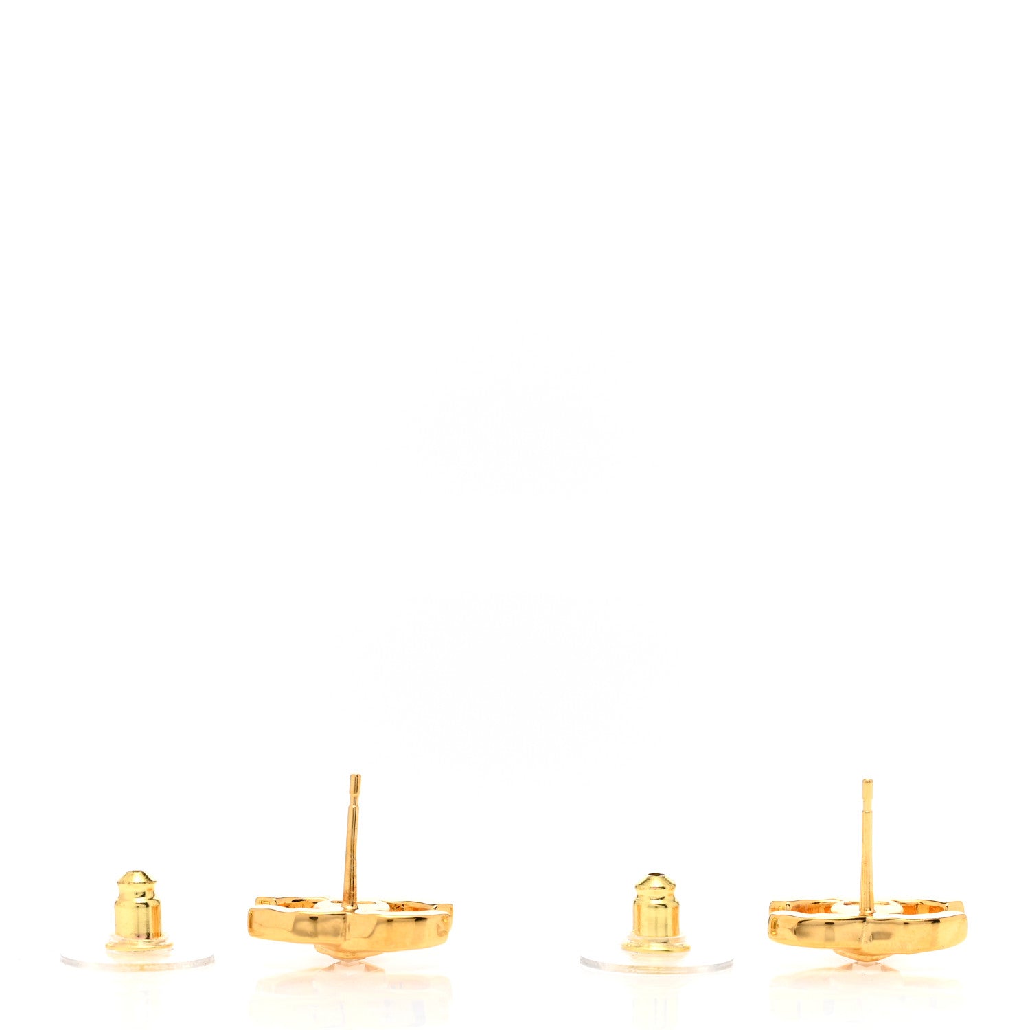 Chanel Crystal Studded CC Earrings Gold 3 of 4