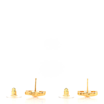 Chanel Crystal Studded CC Earrings Gold 3 of 4