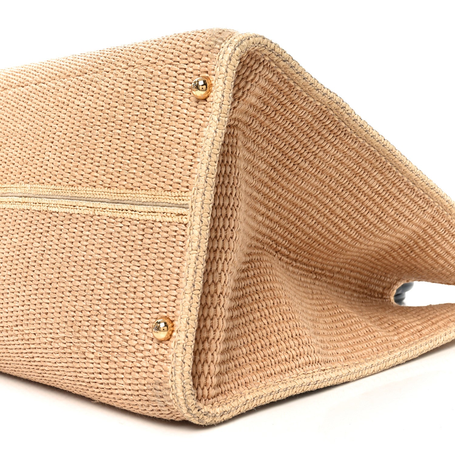 Fendi Straw Vitello King Plexiglass Woven Large Fendi Sunshine